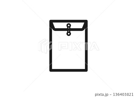 留め具付き書類用封筒の線画アイコン 留め具付き書類用封筒の線画アイコン 136403821