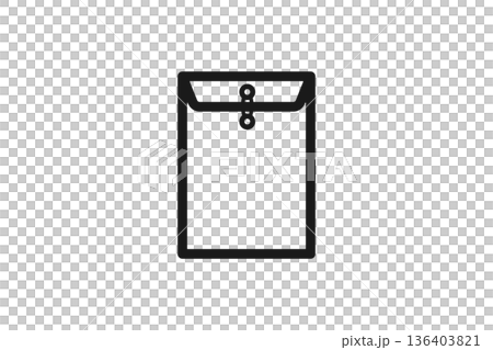 留め具付き書類用封筒の線画アイコン 留め具付き書類用封筒の線画アイコン 136403821