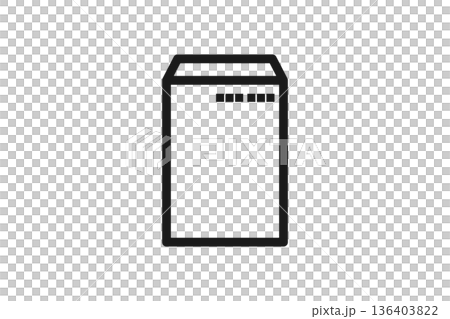 郵便番号枠付き開封済み書類封筒アイコン 136403822