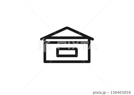 住宅用ポストの線画アイコン郵便受け 住宅用ポストの線画アイコン郵便受け 136403859