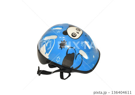 Children's blue protective helmet Children's blue protective helmet 136404611