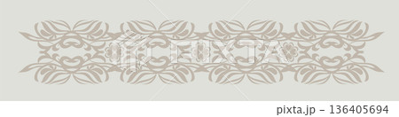 Beige vintage line pattern. hand drawn. Not AI, Vector illustration 136405694