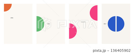 Bauhaus Inspired Soft Geometry A4 Print Frame Templates 136405902