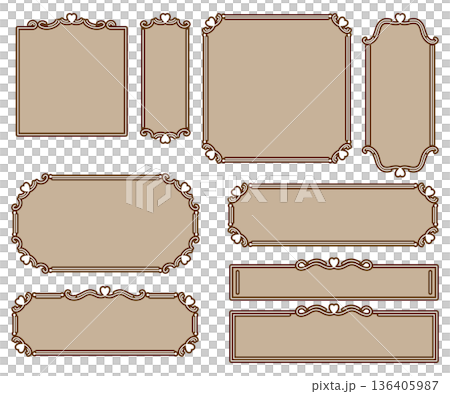 Elegant frame of hearts 136405987