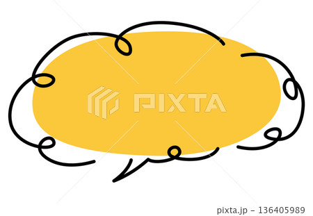 手書き風のシンプルで可愛い吹き出し 136405989