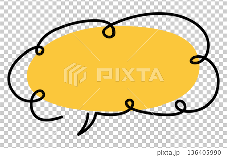 可愛的手繪對話框素材 可愛的手繪對話框素材 136405990