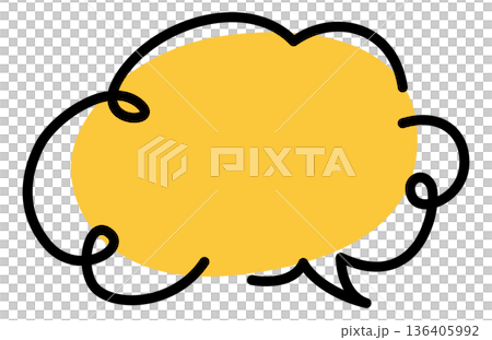 可愛的手繪對話框素材 136405992