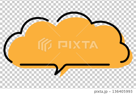 可愛的雲朵形對話框素材 可愛的雲朵形對話框素材 136405993