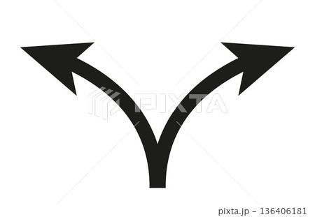 Arrow, two way, direction icon sign symbol vector. Flat design style. Vector illustration on white background 136406181