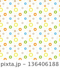 Circle round ring Vector Seamless Pattern. Colorful bubble texture. Abstract background design. 136406188