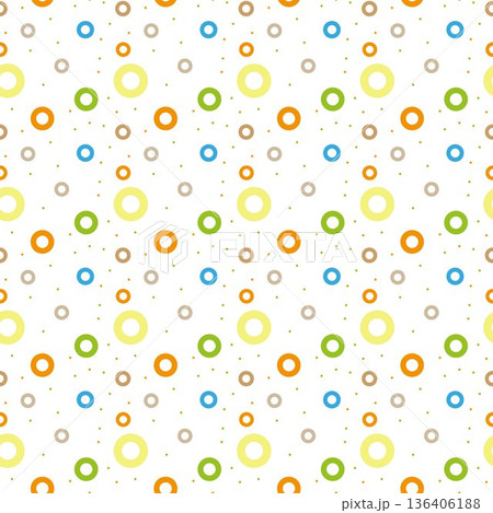 Circle round ring Vector Seamless Pattern. Colorful bubble texture. Abstract background design. 136406188