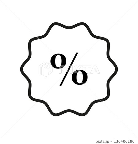 Discount, percentage icon symbol on white background 136406190