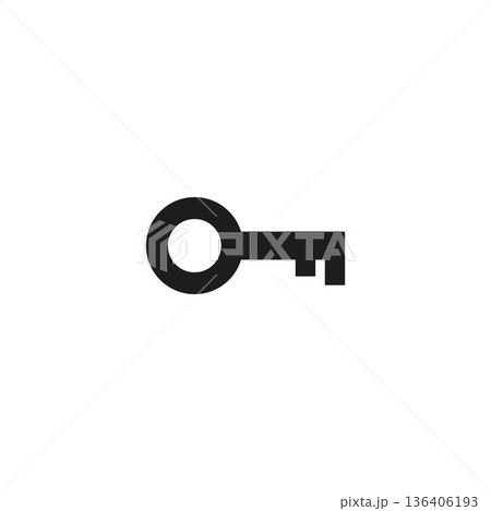 Key icon in trendy flat style isolated on background. Key icon page symbol for your web site design Key icon logo, app, UI. Key icon Vector illustration, EPS10. 136406193