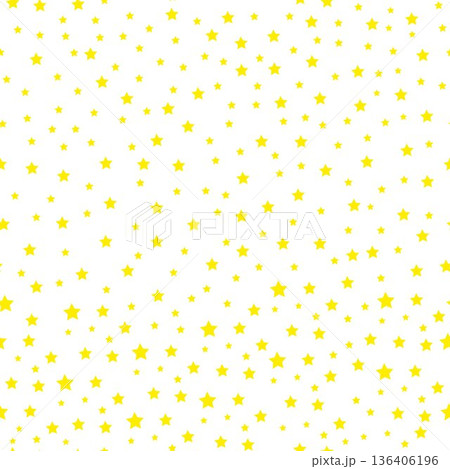 Seamless stars pattern gold yellow color on white background 136406196