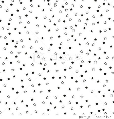 Seamless black stars pattern white background 136406197