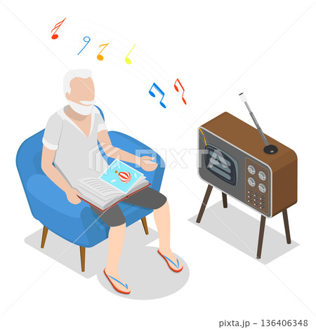 3D Isometric Flat Vector Illustration of Leisure Fun, Elderly Men And Women Enjoying Hobbies At Nursing Home. Item 3 3D Isometric Flat Vector Illustration of Leisure Fun, Elderly Men And Women Enjoying Hobbies At Nursing Home. Item 3 136406348
