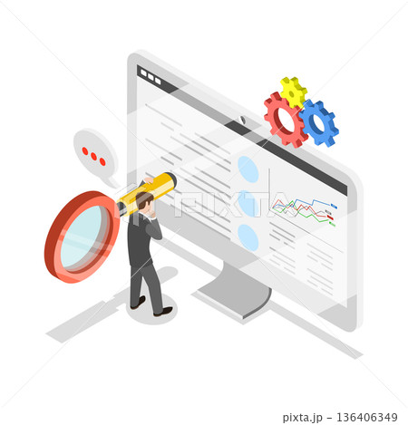 3D Isometric Flat Vector Illustration of Monetary Investment and Profit, Business Concept Ideas. Item 1 136406349