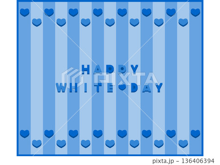 ハートとストライプのホワイトデーバナー 136406394