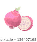 紫玉ねぎイラスト 136407168