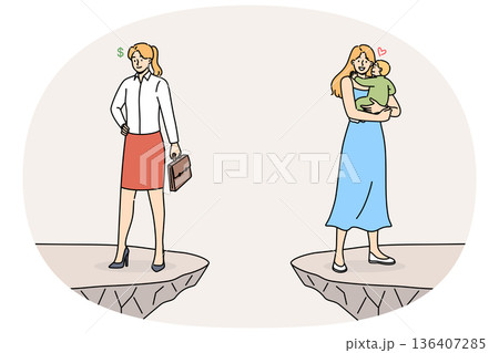 Priorities between family and career for woman who successfully combines raising child and business Priorities between family and career for woman who successfully combines raising child and business 136407285