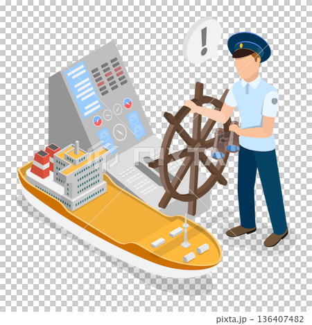 3D Isometric Flat Illustration of Marine Transportation and Logistics. Item 3 3D Isometric Flat Illustration of Marine Transportation and Logistics. Item 3 136407482