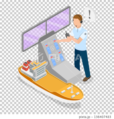 3D Isometric Flat Illustration of Marine Transportation and Logistics. Item 2 3D Isometric Flat Illustration of Marine Transportation and Logistics. Item 2 136407483