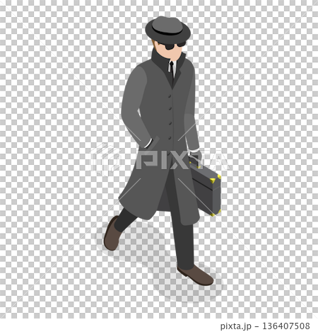 3D Isometric Flat  Illustration of Spies. Item 3 136407508
