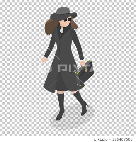 3D Isometric Flat  Illustration of Spies. Item 2 136407509