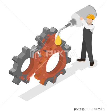 3D Isometric Flat Illustration of Physics. Item 3 3D Isometric Flat Illustration of Physics. Item 3 136407513