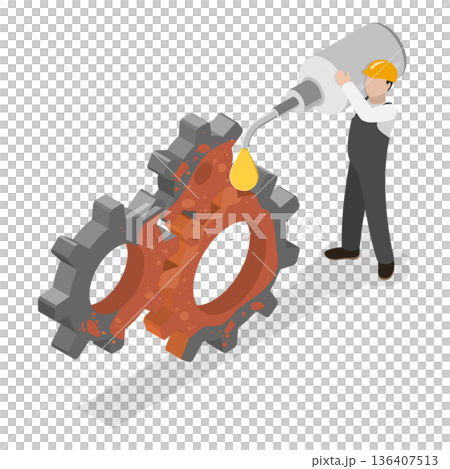 3D Isometric Flat  Illustration of Physics. Item 3 136407513