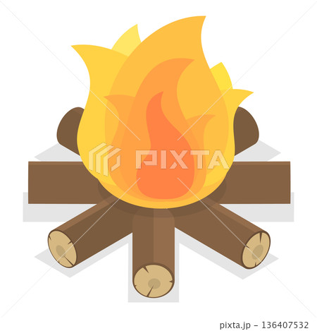 3D Isometric Flat Set of Bonfires. Item 5 3D Isometric Flat Set of Bonfires. Item 5 136407532