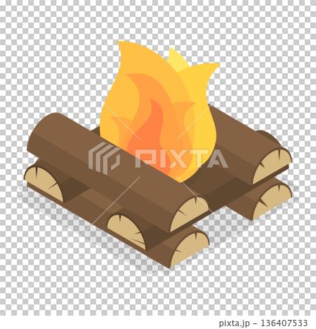 3D Isometric Flat Set of Bonfires. Item 4 3D Isometric Flat Set of Bonfires. Item 4 136407533
