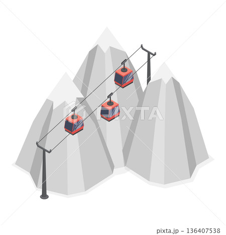 3D Isometric Flat Illustration of Switzerland. Item 4 3D Isometric Flat Illustration of Switzerland. Item 4 136407538