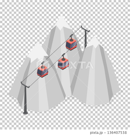 3D Isometric Flat Illustration of Switzerland. Item 4 3D Isometric Flat Illustration of Switzerland. Item 4 136407538