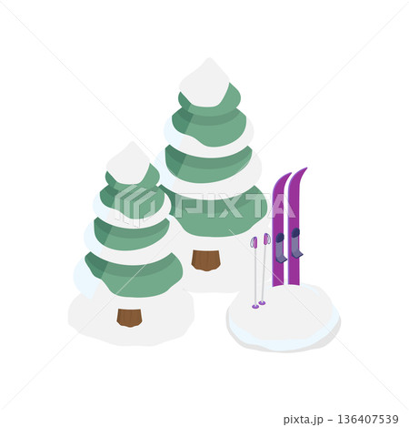 3D Isometric Flat Illustration of Switzerland. Item 3 3D Isometric Flat Illustration of Switzerland. Item 3 136407539