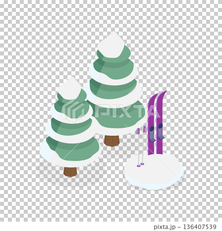 3D Isometric Flat Illustration of Switzerland. Item 3 3D Isometric Flat Illustration of Switzerland. Item 3 136407539