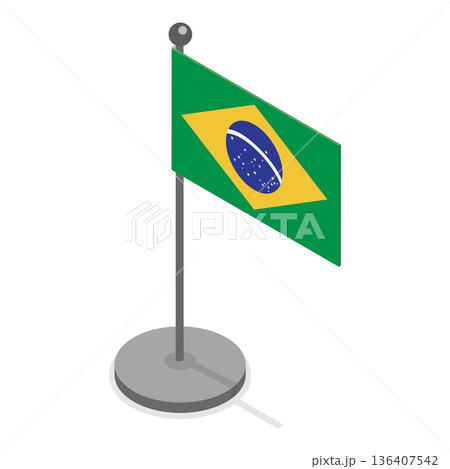 3D Isometric Flat Illustration of Brazil. Item 5 3D Isometric Flat Illustration of Brazil. Item 5 136407542