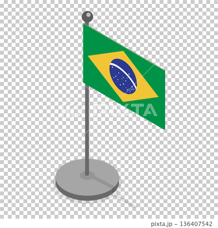 3D Isometric Flat Illustration of Brazil. Item 5 3D Isometric Flat Illustration of Brazil. Item 5 136407542
