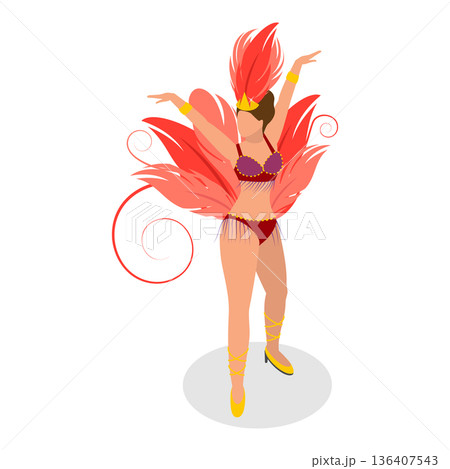 3D Isometric Flat Illustration of Brazil. Item 4 3D Isometric Flat Illustration of Brazil. Item 4 136407543