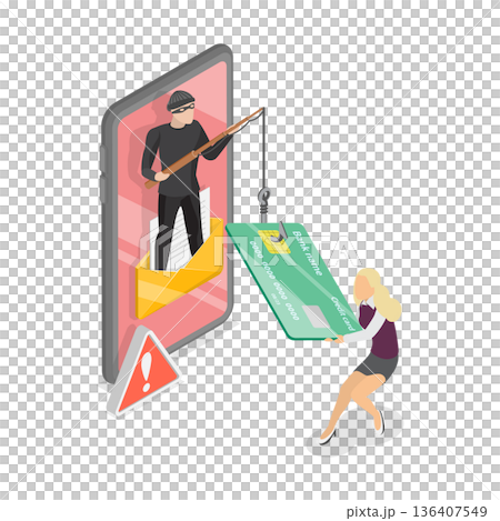 3D Isometric Flat  Illustration of Spam. Item 1 136407549