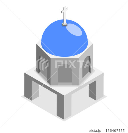 3D Isometric Flat  Illustration of Greece. Item 2 136407555