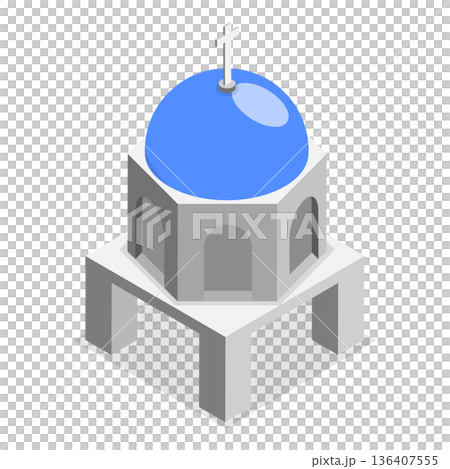 3D Isometric Flat  Illustration of Greece. Item 2 136407555