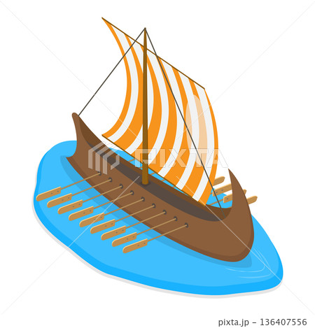 3D Isometric Flat  Illustration of Greece. Item 1 136407556