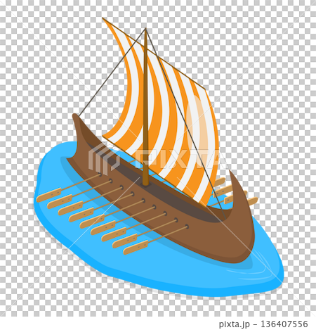 3D Isometric Flat  Illustration of Greece. Item 1 136407556