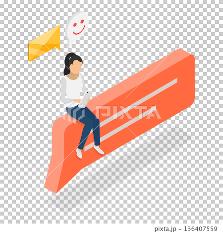 3D Isometric Flat Illustration of Digital Conversation. Item 3 3D Isometric Flat Illustration of Digital Conversation. Item 3 136407559