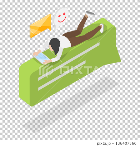 3D Isometric Flat Illustration of Digital Conversation. Item 2 3D Isometric Flat Illustration of Digital Conversation. Item 2 136407560