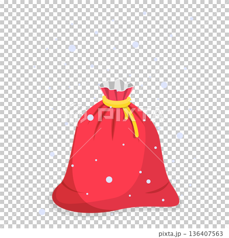 3D Isometric Flat  Illustration of Christmas Sack. Item 1 136407563
