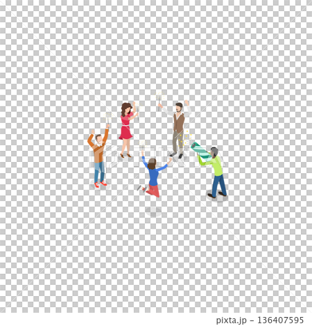 3D Isometric Flat  Illustration of Party Collection. Item 1 136407595