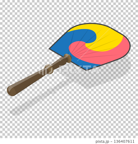 3D Isometric Flat  Illustration of South Korea National Symbols. Item 2 136407611