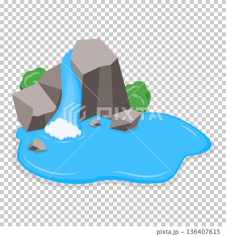 3D Isometric Flat Illustration of Croatia National Symbols. Item 4 3D Isometric Flat Illustration of Croatia National Symbols. Item 4 136407615